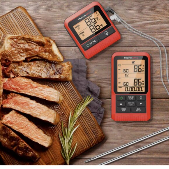 ThermoPro Cooking Thermometer Bundle LCD, Alarm, Preset Temp, 500 FT - Picture 5 of 11